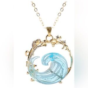 Oceans Oath Wave Pendant Necklace